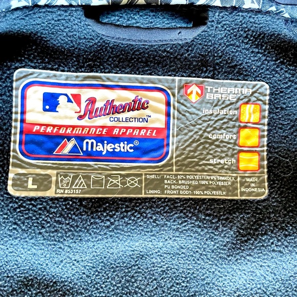 Yankees Therma Base Dugout Jacket Majestic MLB Fleece Lined Large - Picture 7 of 9